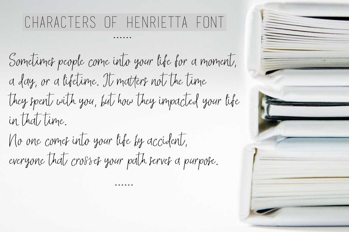 New! Henrietta | Signature Font preview image.