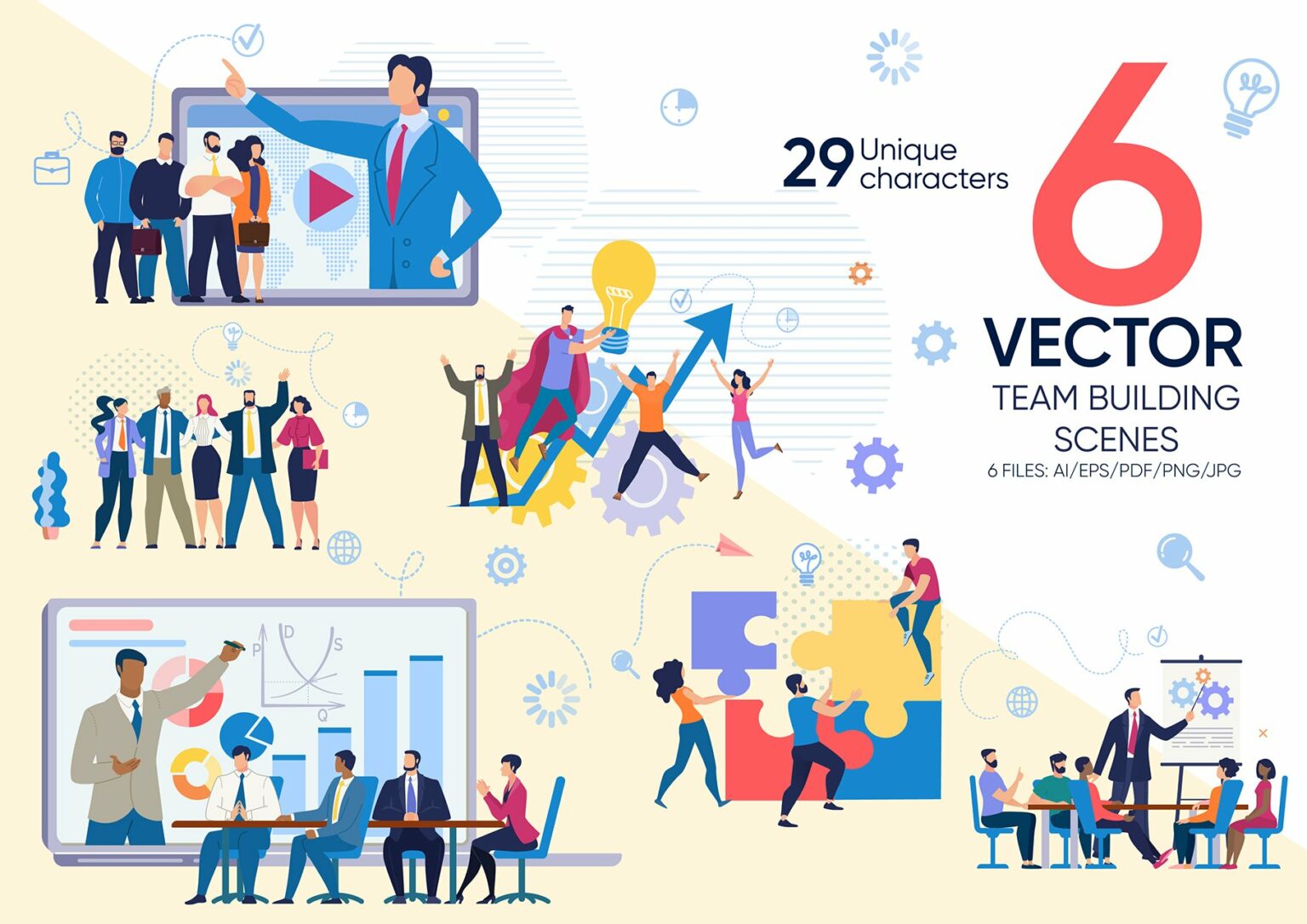 Team Building Vector Scene – MasterBundles