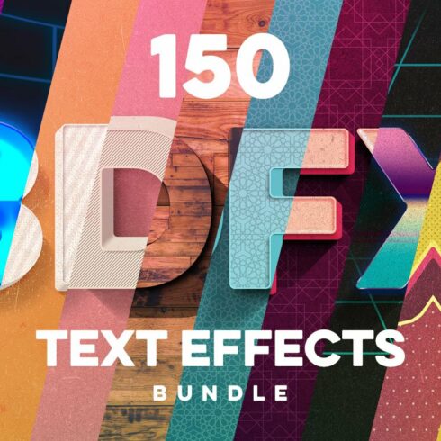 150 3D Text Effects for Photoshopcover image.
