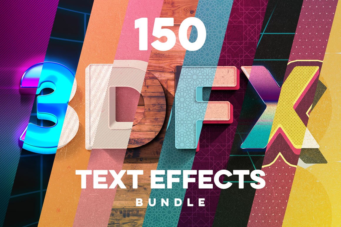 150 3D Text Effects for Photoshopcover image.