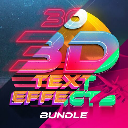 3D Text Effects Bundle Vol.4cover image.