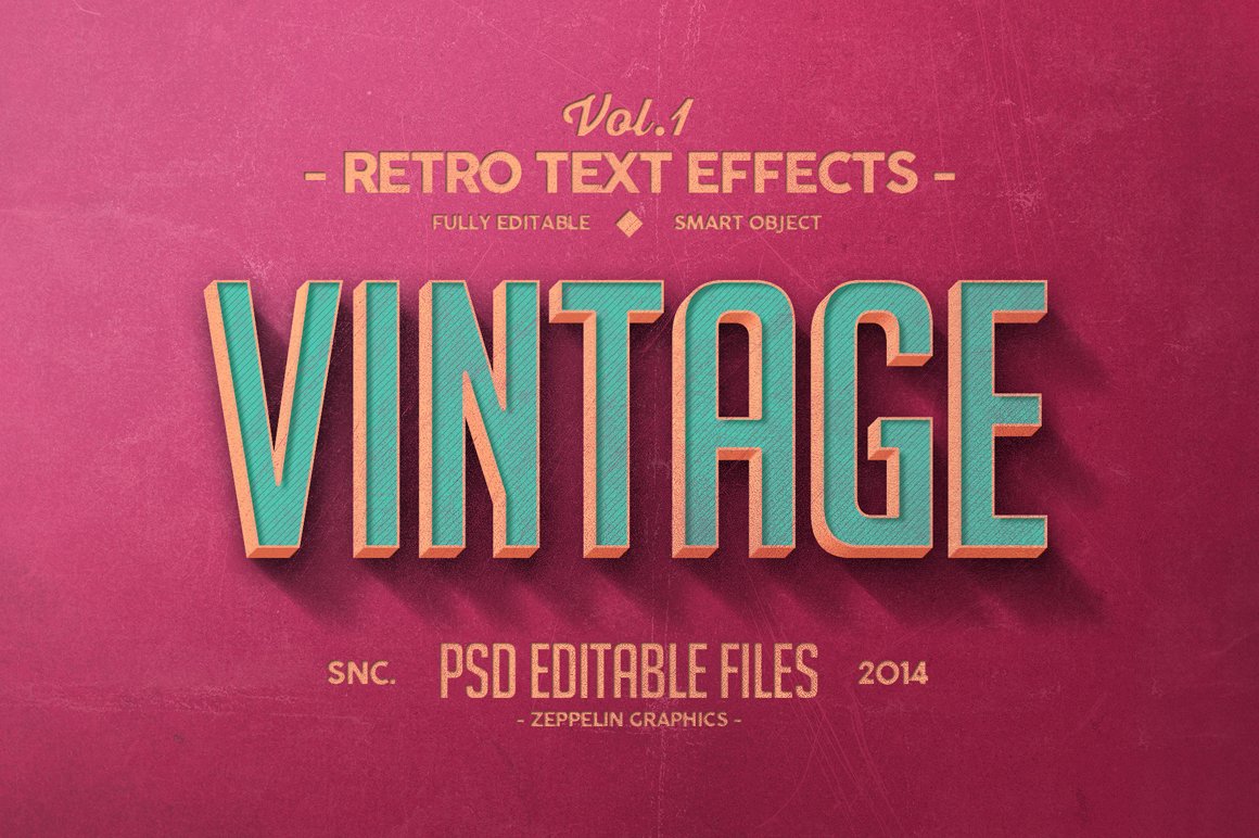 Vintage Text Effects Vol.1cover image.