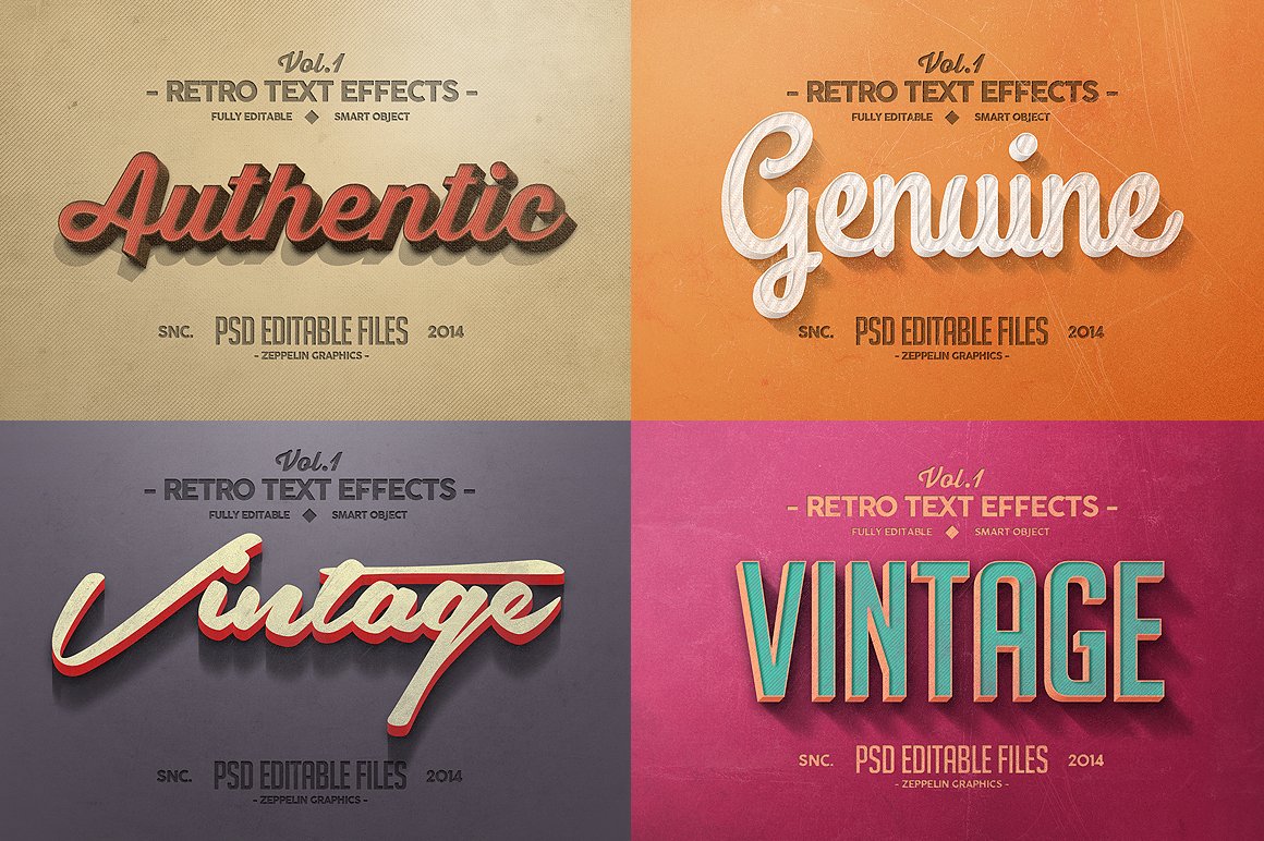 Vintage Text Effects Vol.1preview image.