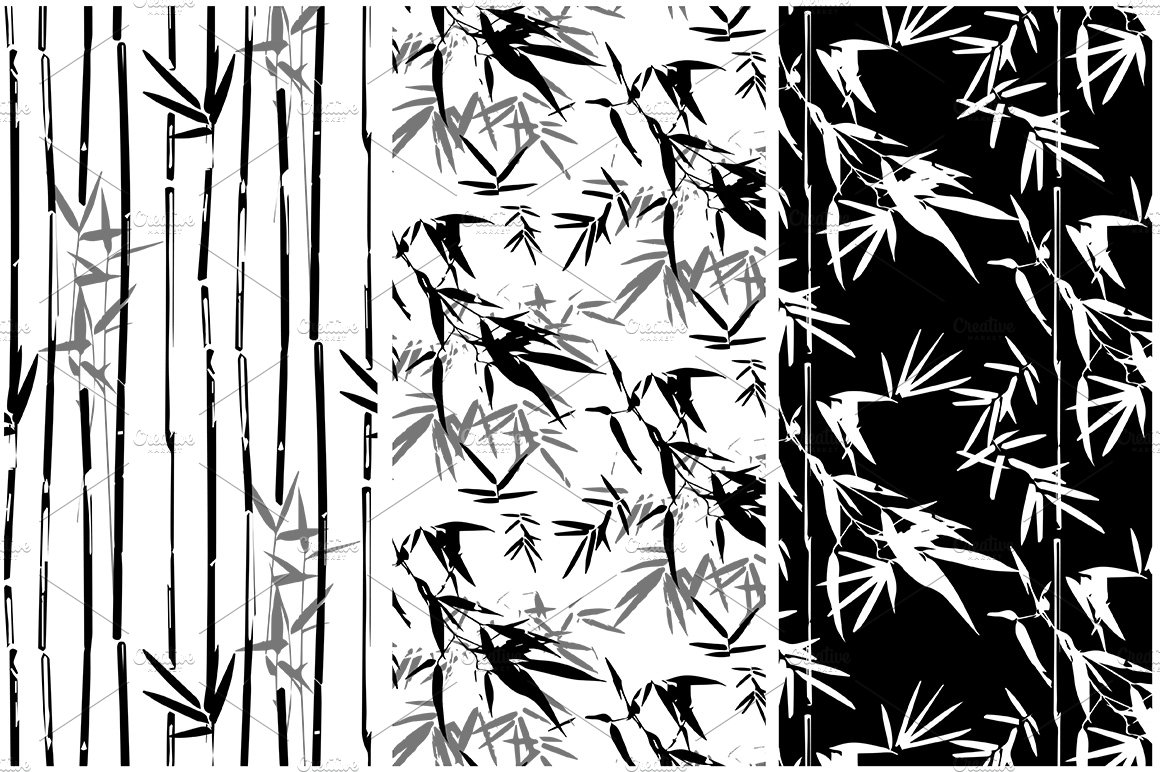 Black and white photo of bamboo leaves.