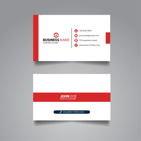 Professional clean modern double side business card design cover image.