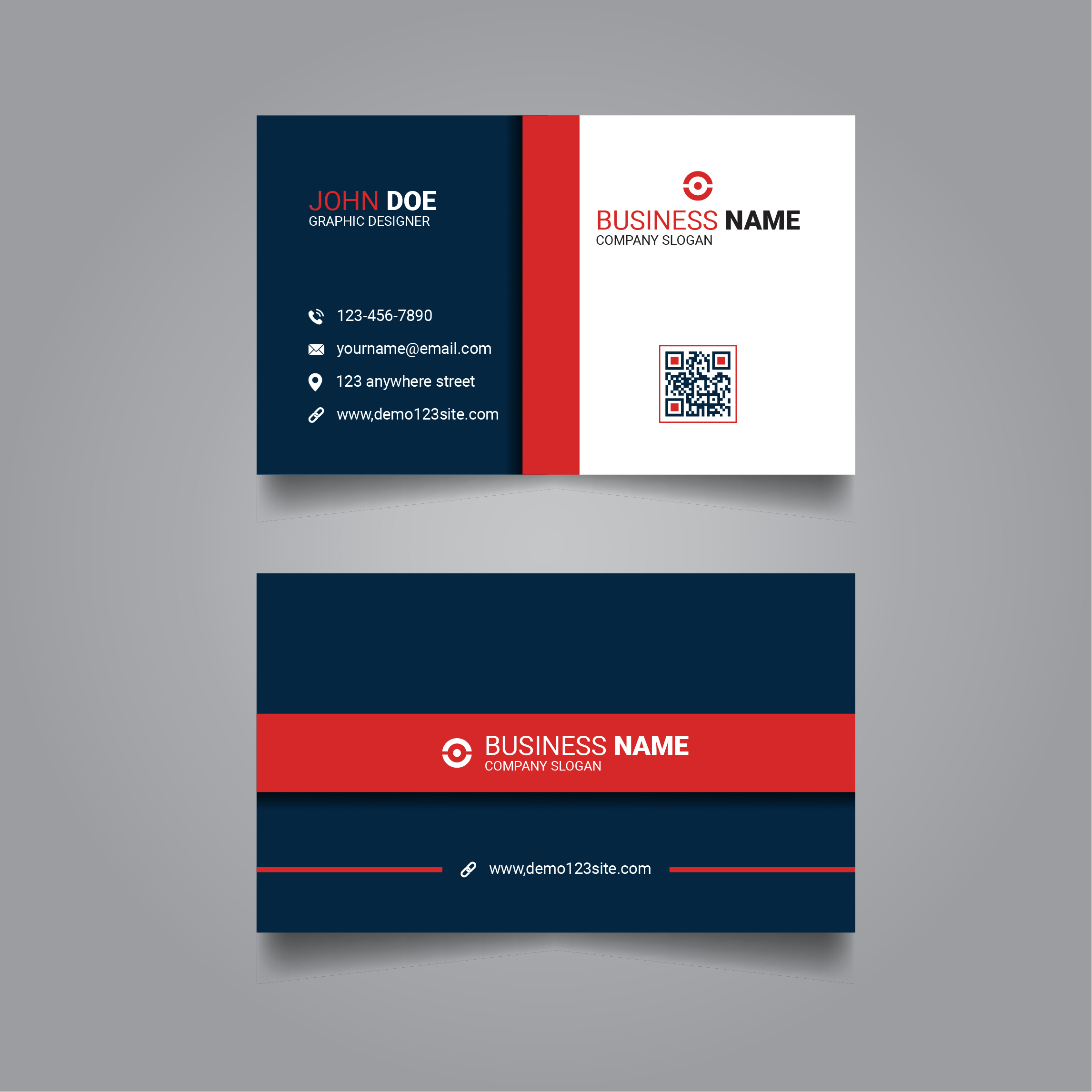 Blue and red modern business card cover image.