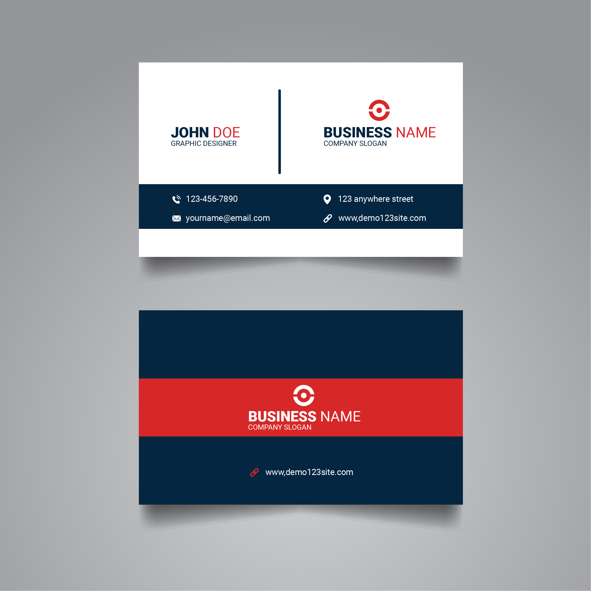 Modern double side business card template design cover image.