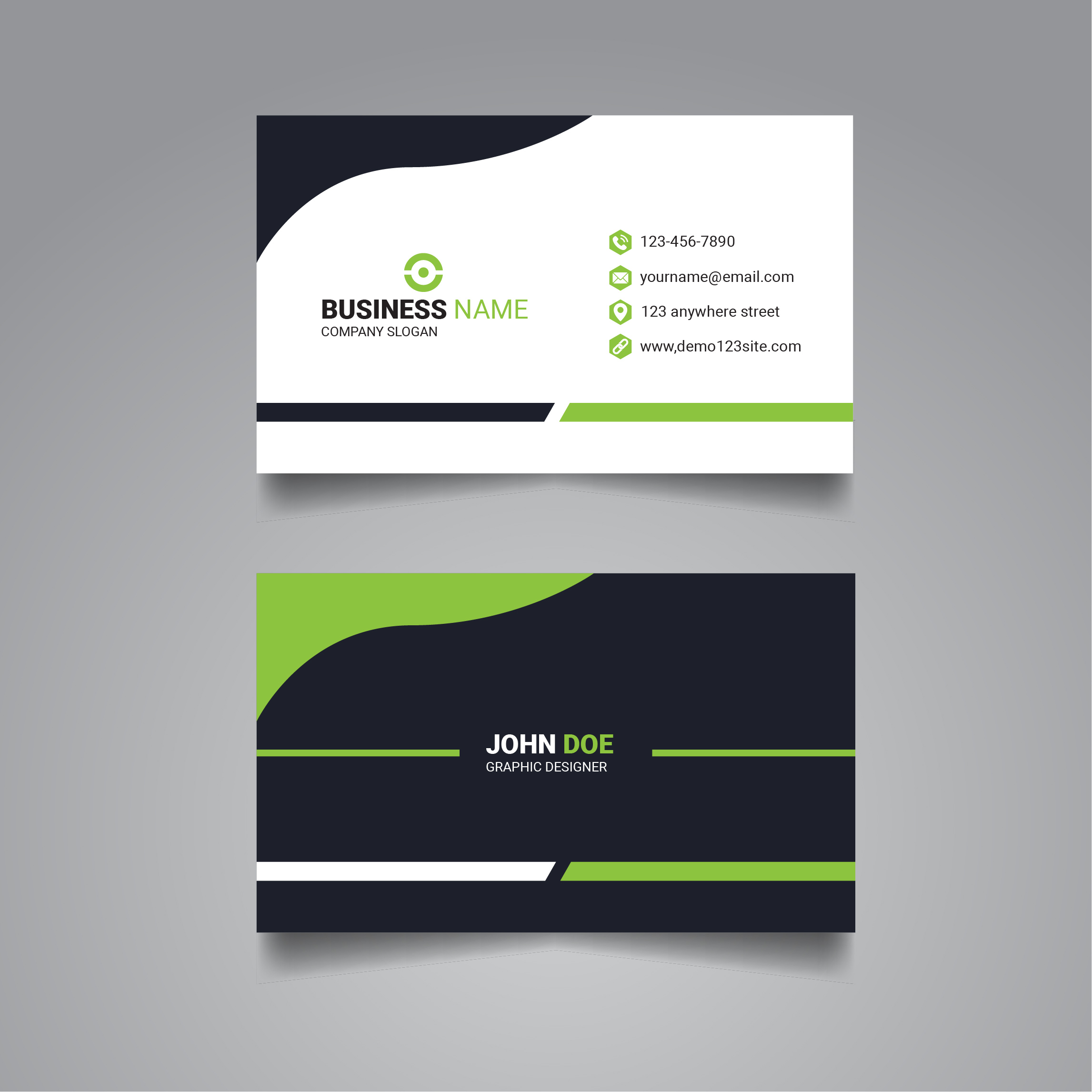 Professional modern business card template design cover image.
