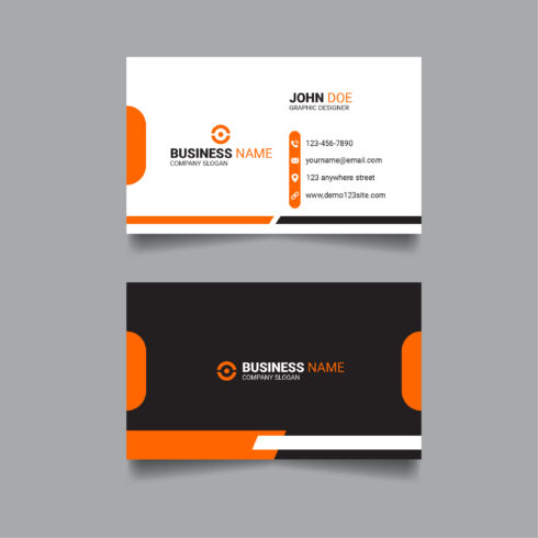 Orange color modern business card cover image.