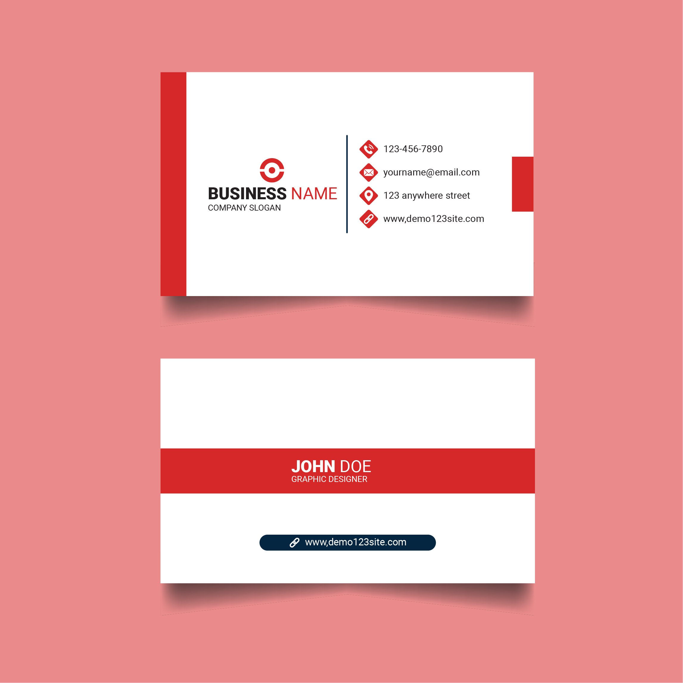 Professional clean modern double side business card design preview image.