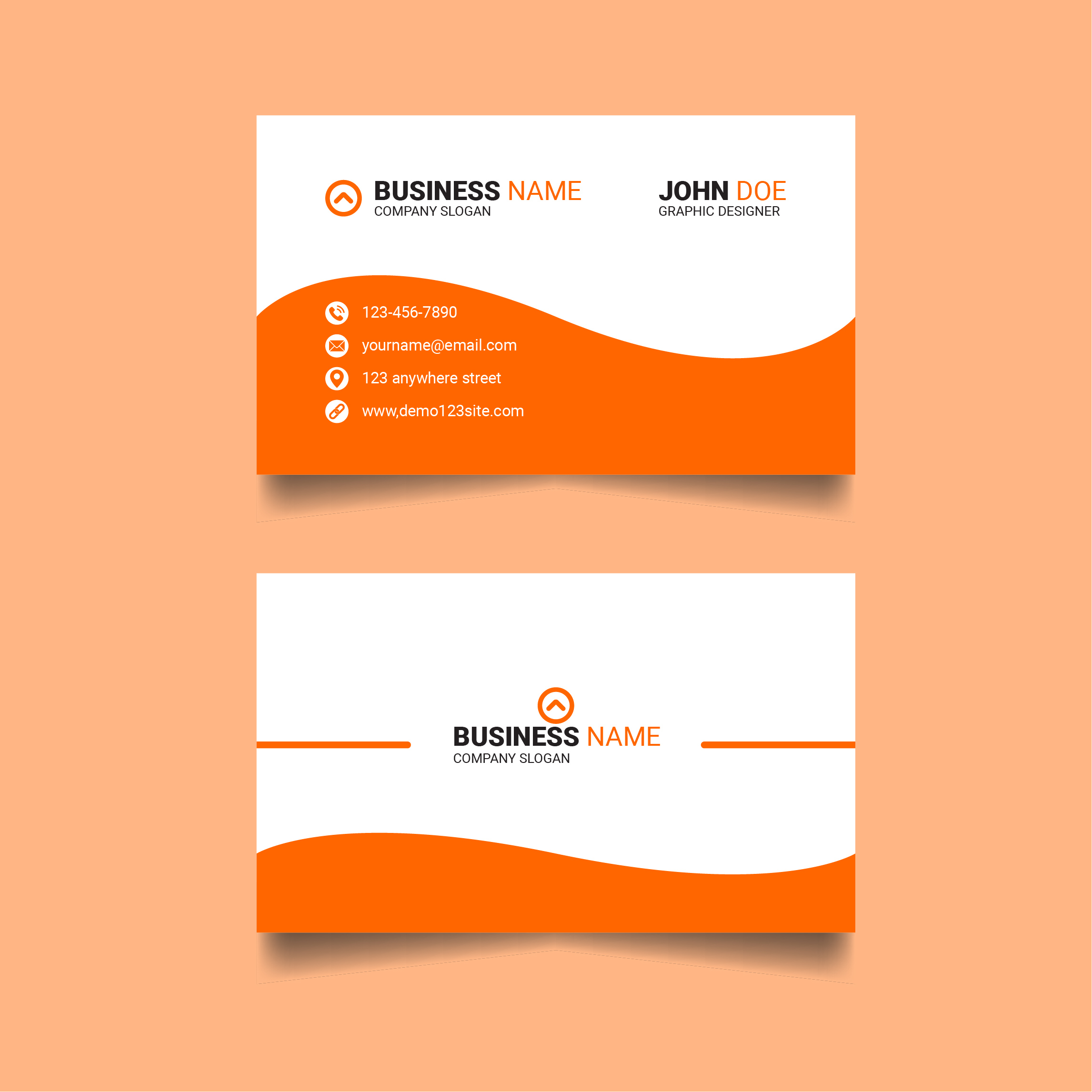 Business card design preview image.