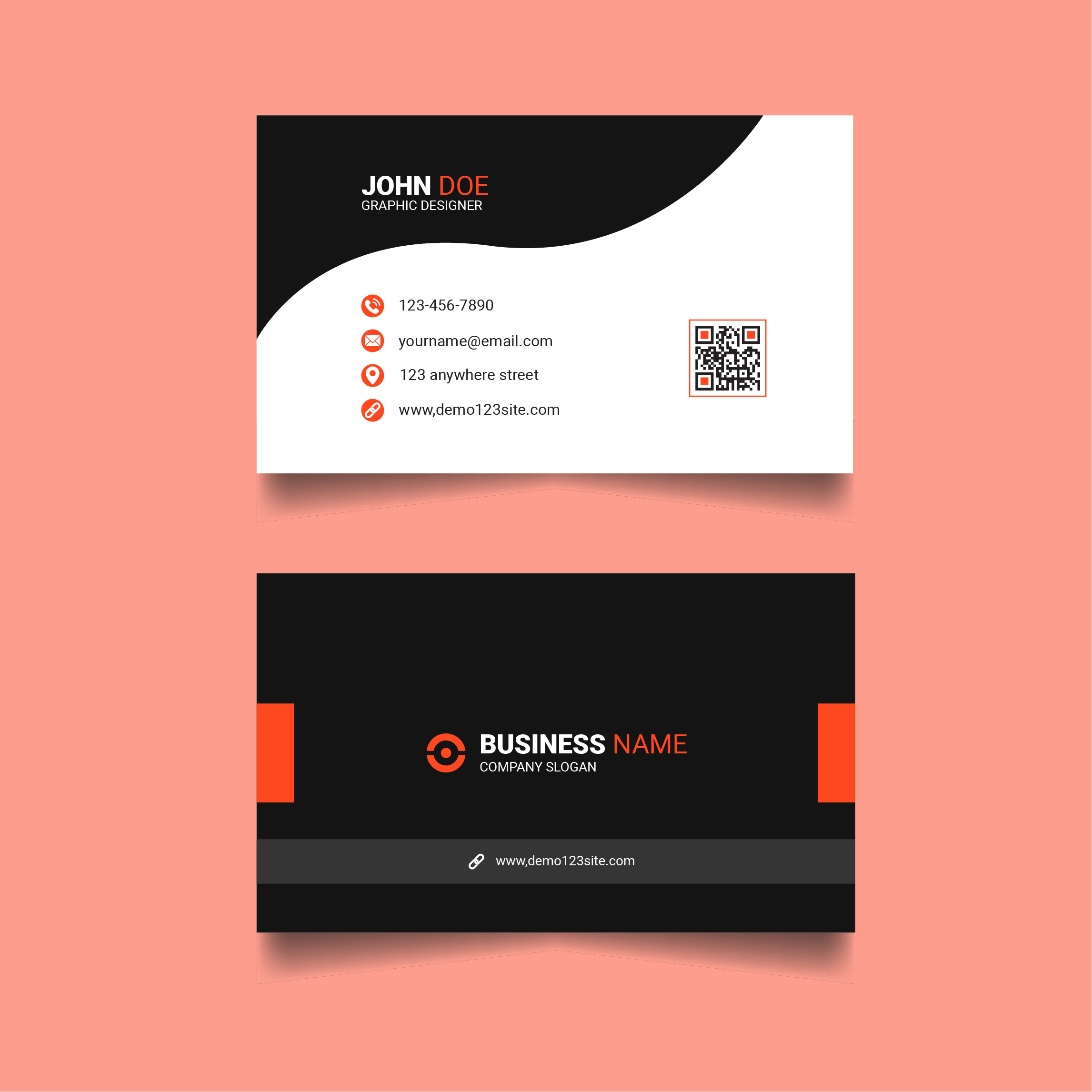 Creative modern clean business card design vector preview image.