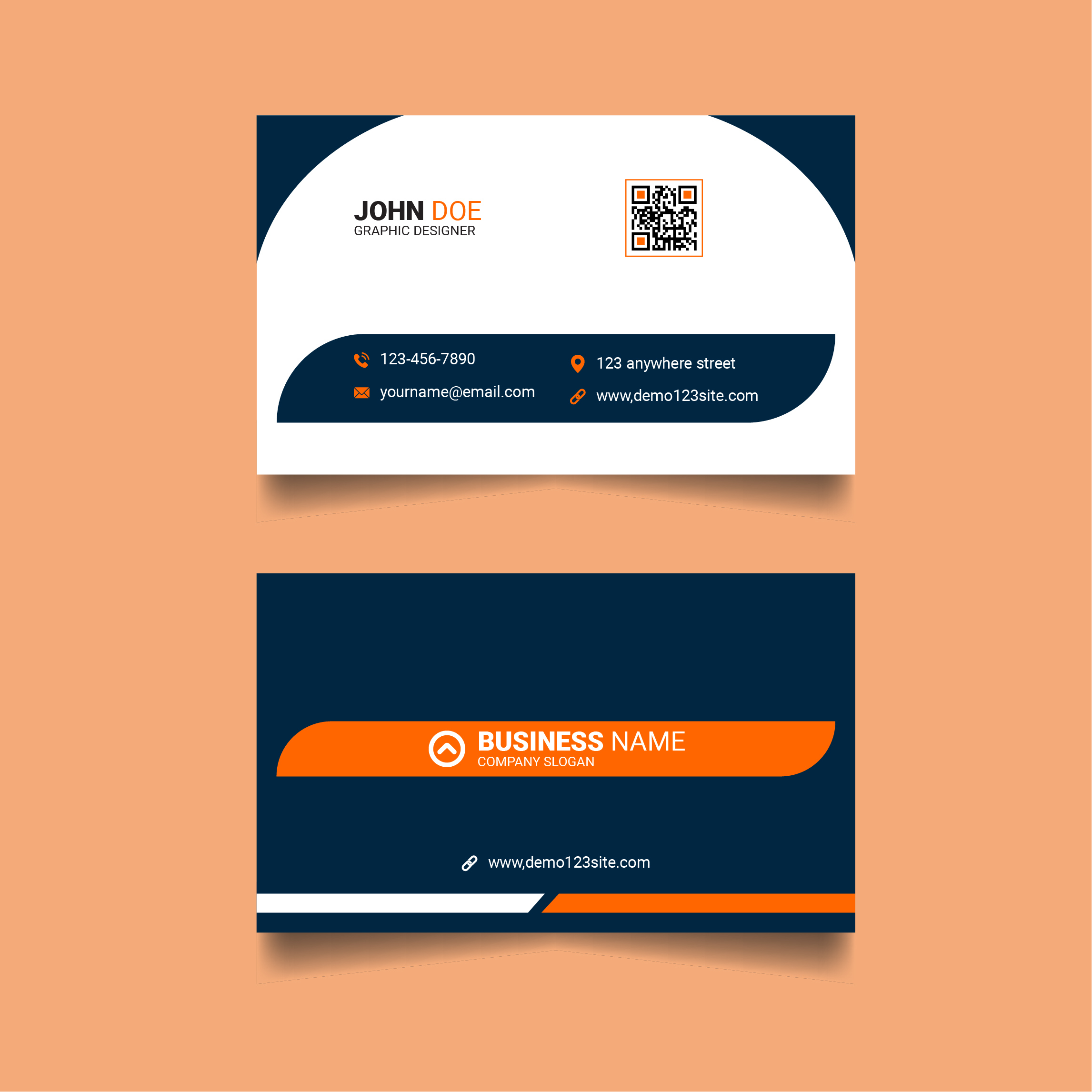 Business card design preview image.