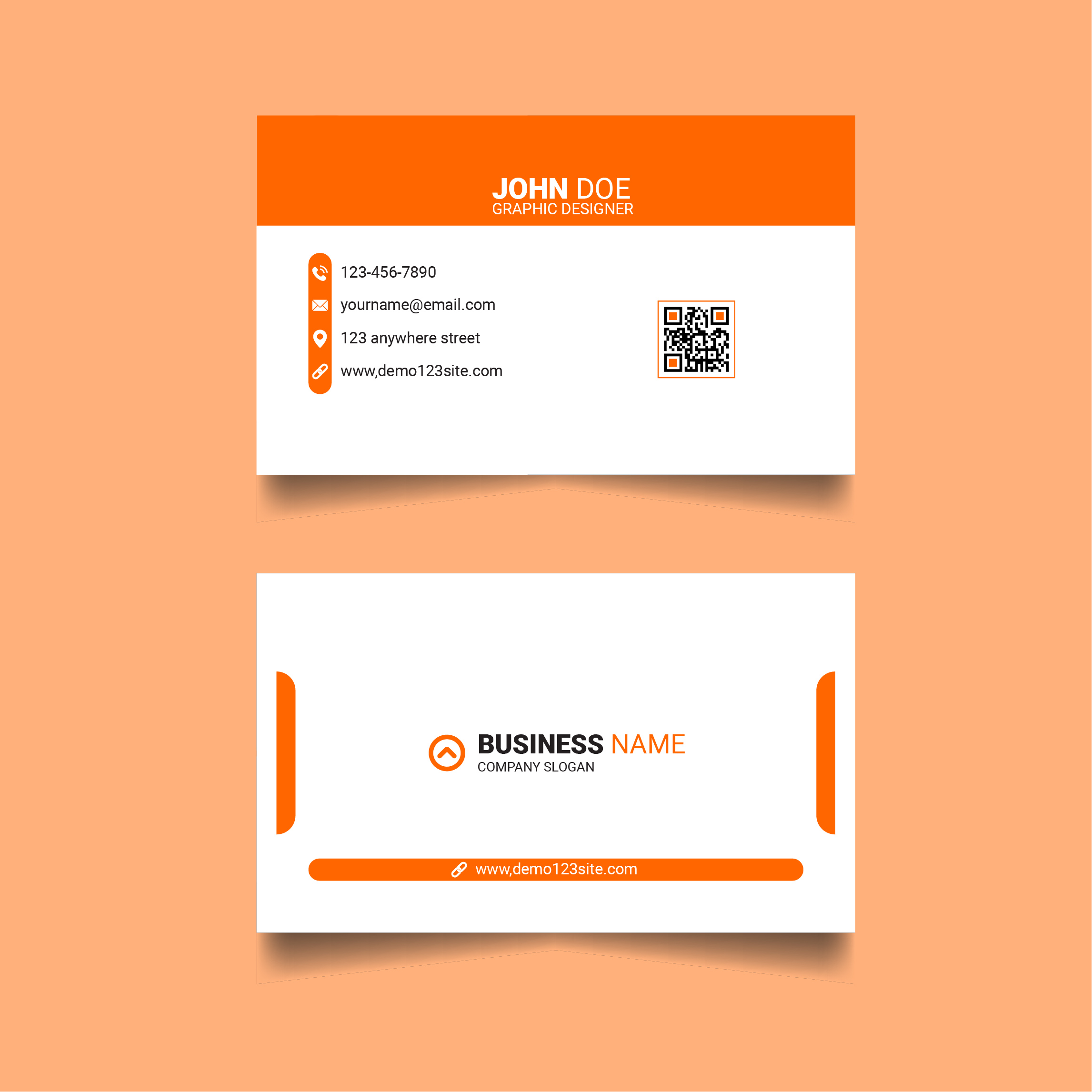 Simple clean business card template preview image.