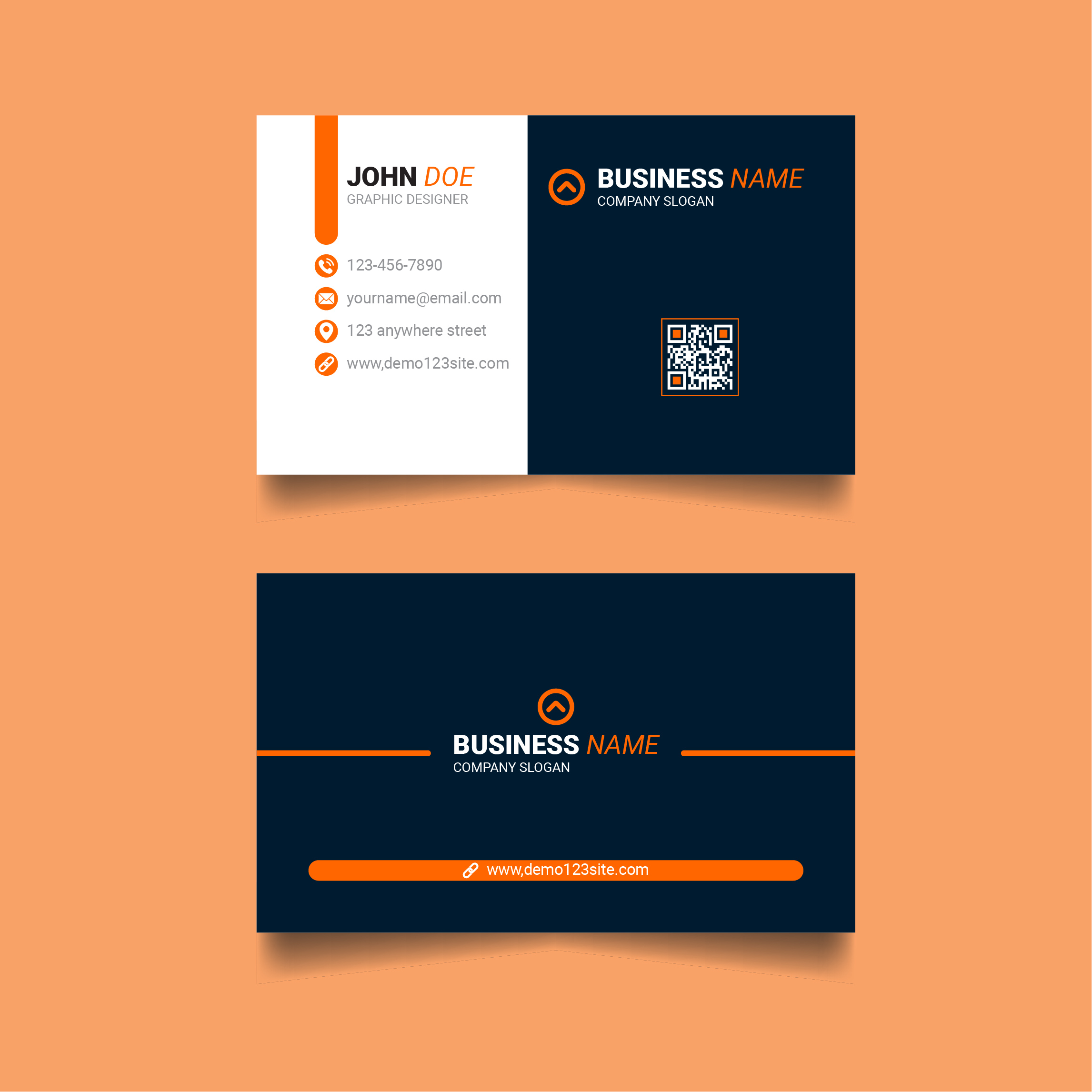 Creative modern clean business card template design preview image.