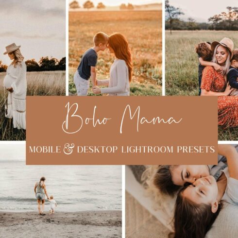 5 BOHO MAMA LIGHTROOM PRESETScover image.