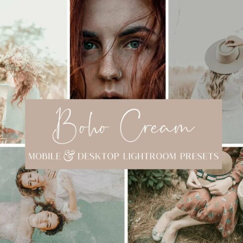 5 BOHO CREAM LIGHTROOM PRESETScover image.