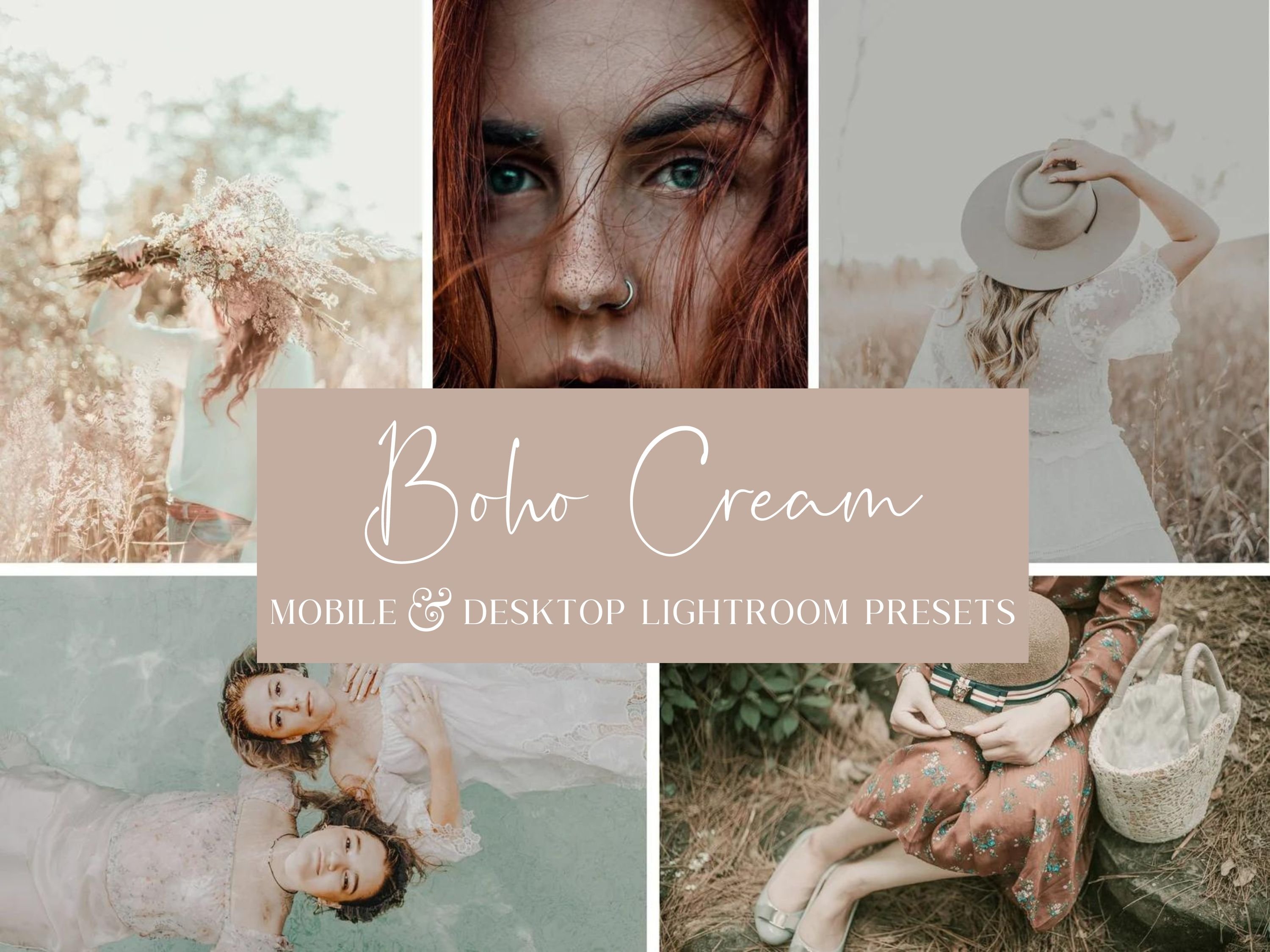 5 BOHO CREAM LIGHTROOM PRESETScover image.