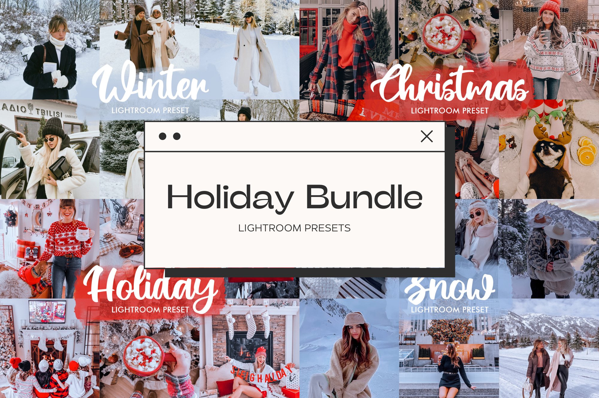 Holiday Lightroom Presets Bundlecover image.