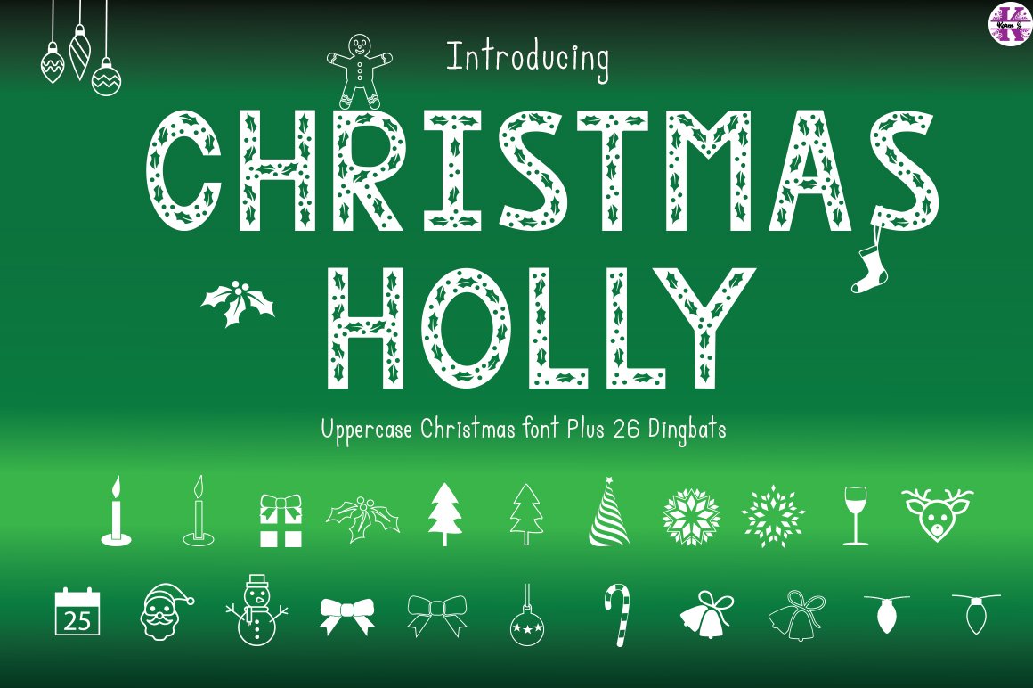 Christmas Holly - Font & Dingbats cover image.