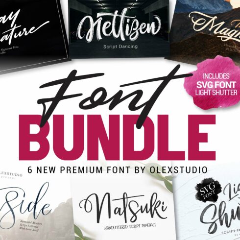 premium FONT BUNDLES cover image.