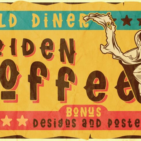 Golden coffee font, posters&designscover image.