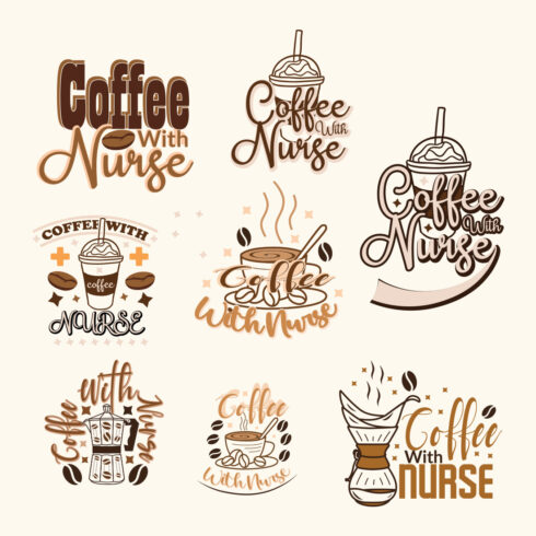 Retro Coffee with Nurse Sublimation Design Bundle cover image.
