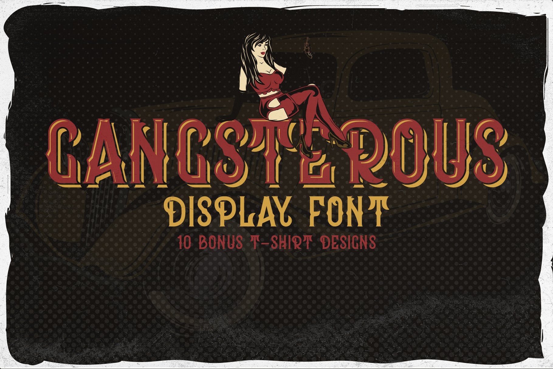 Gangsterous font + 10 designs cover image.