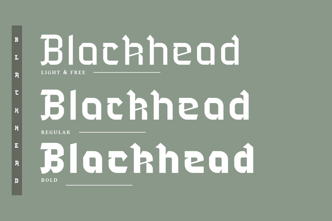 Blackhead Typeface | Font preview image.