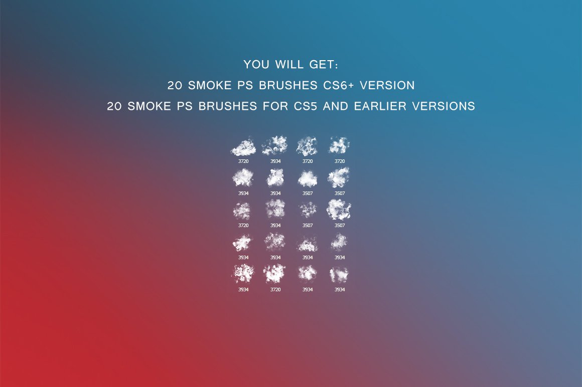 20 Smoke Photoshop Brushespreview image.