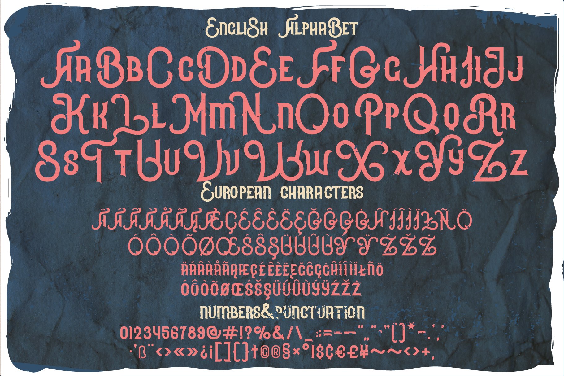 Stranger humanoid font and designs preview image.