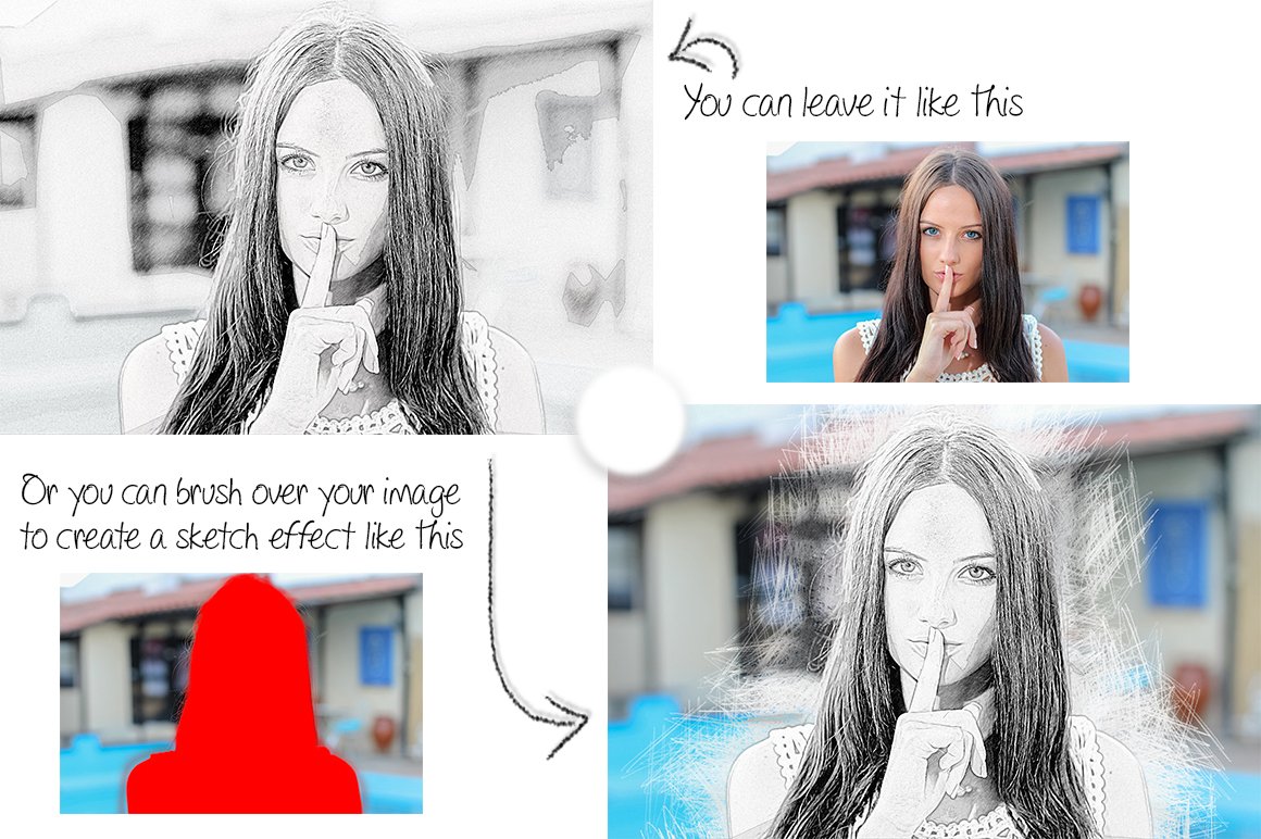 Drawing Effect Photoshop Actionpreview image.