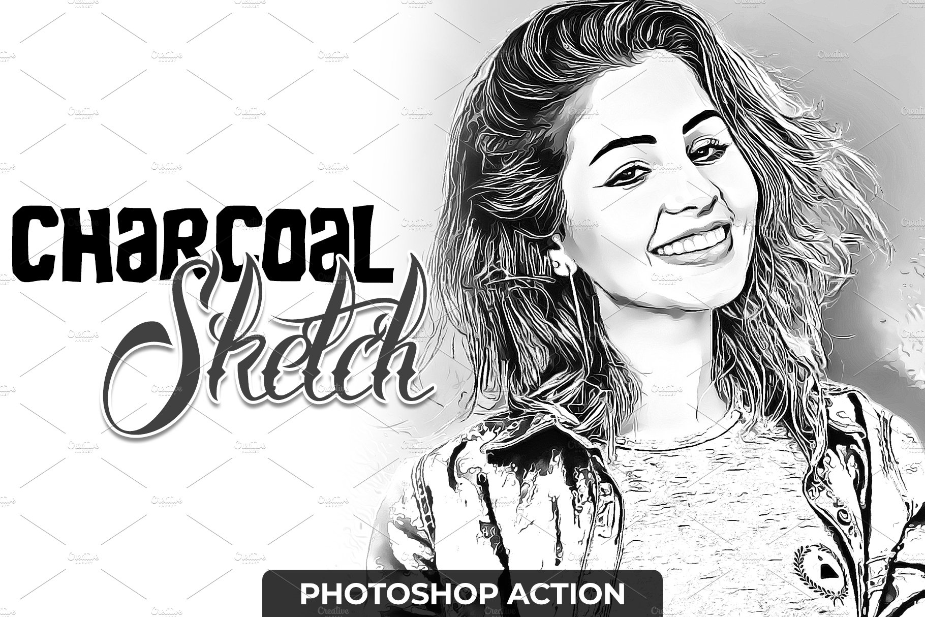 Charcoal Sketch Photoshop Actioncover image.