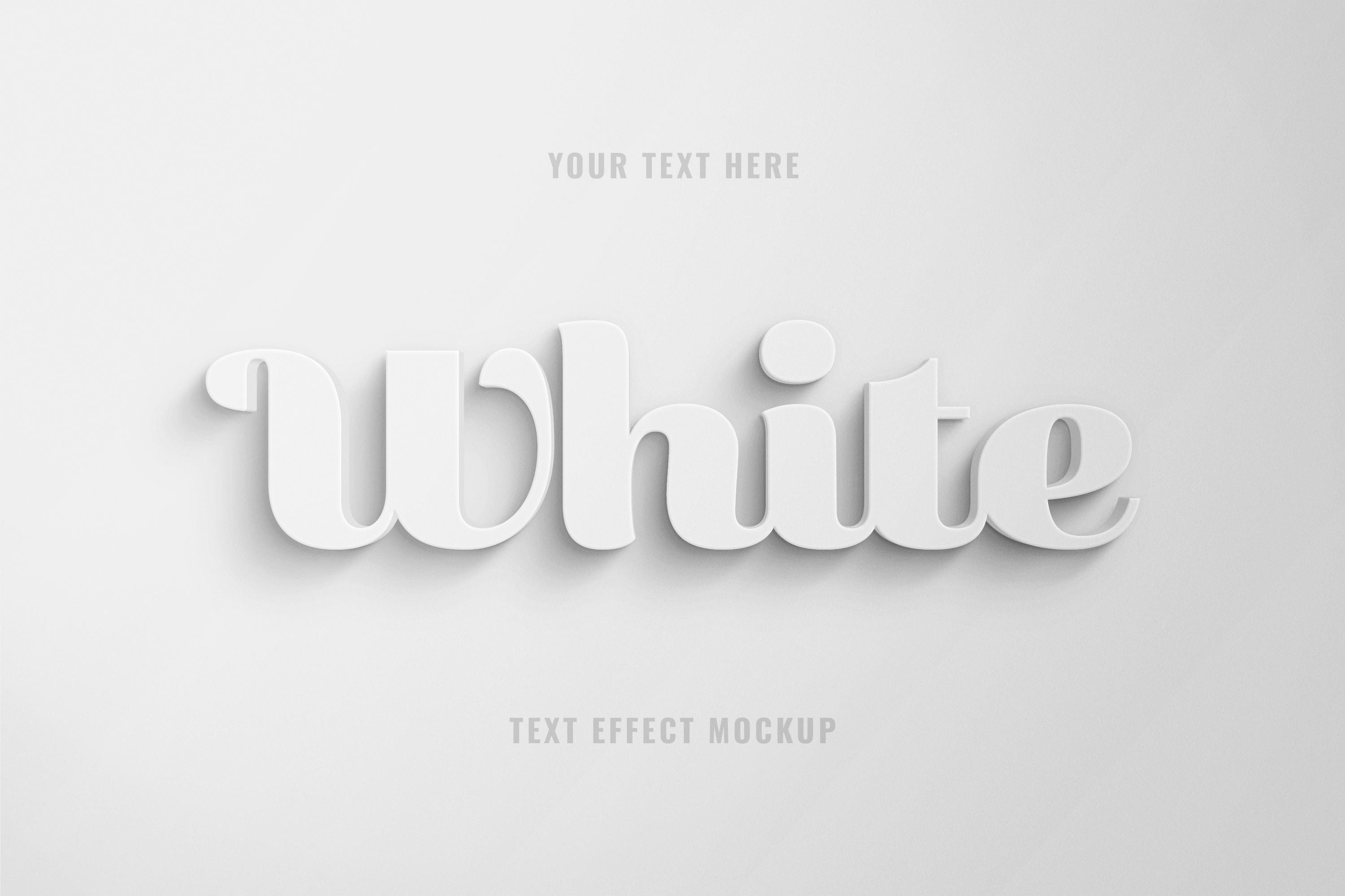 White 3D Text Effectcover image.
