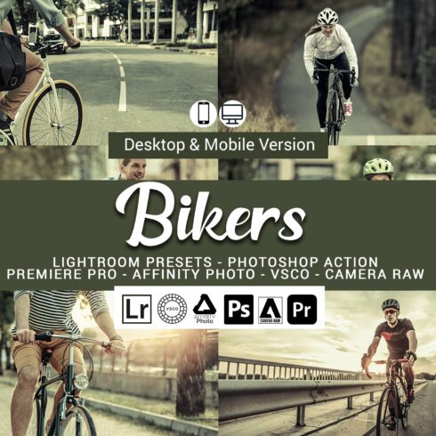 Bikers Presets, Photoshop actions,cover image.