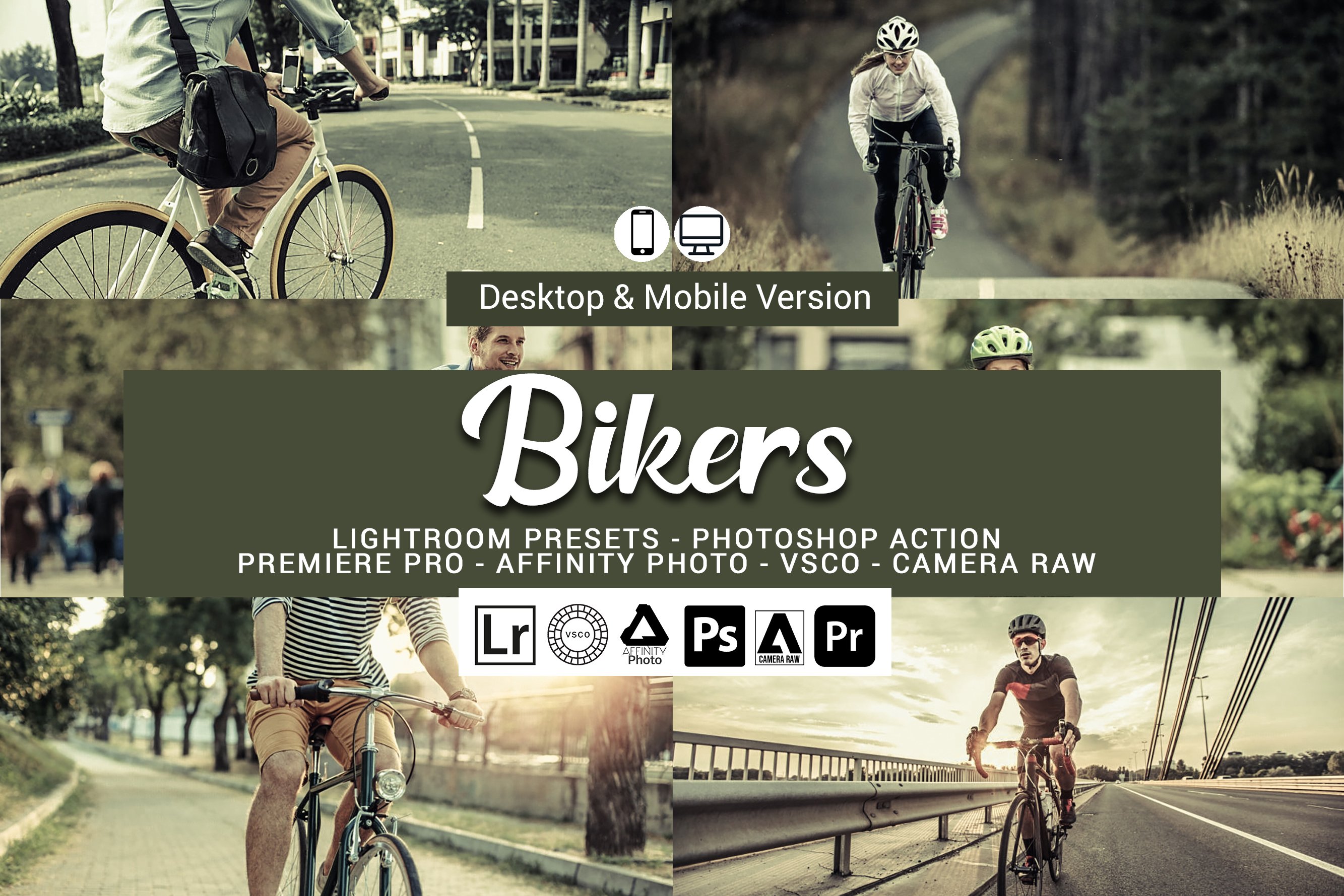 Bikers Presets, Photoshop actions,cover image.