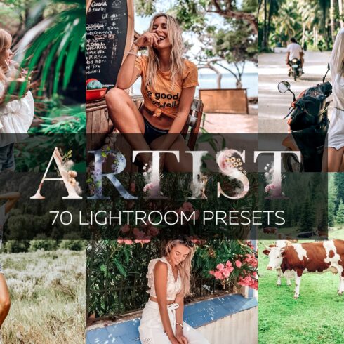 70 Lightroom Presets Artist Bundlecover image.