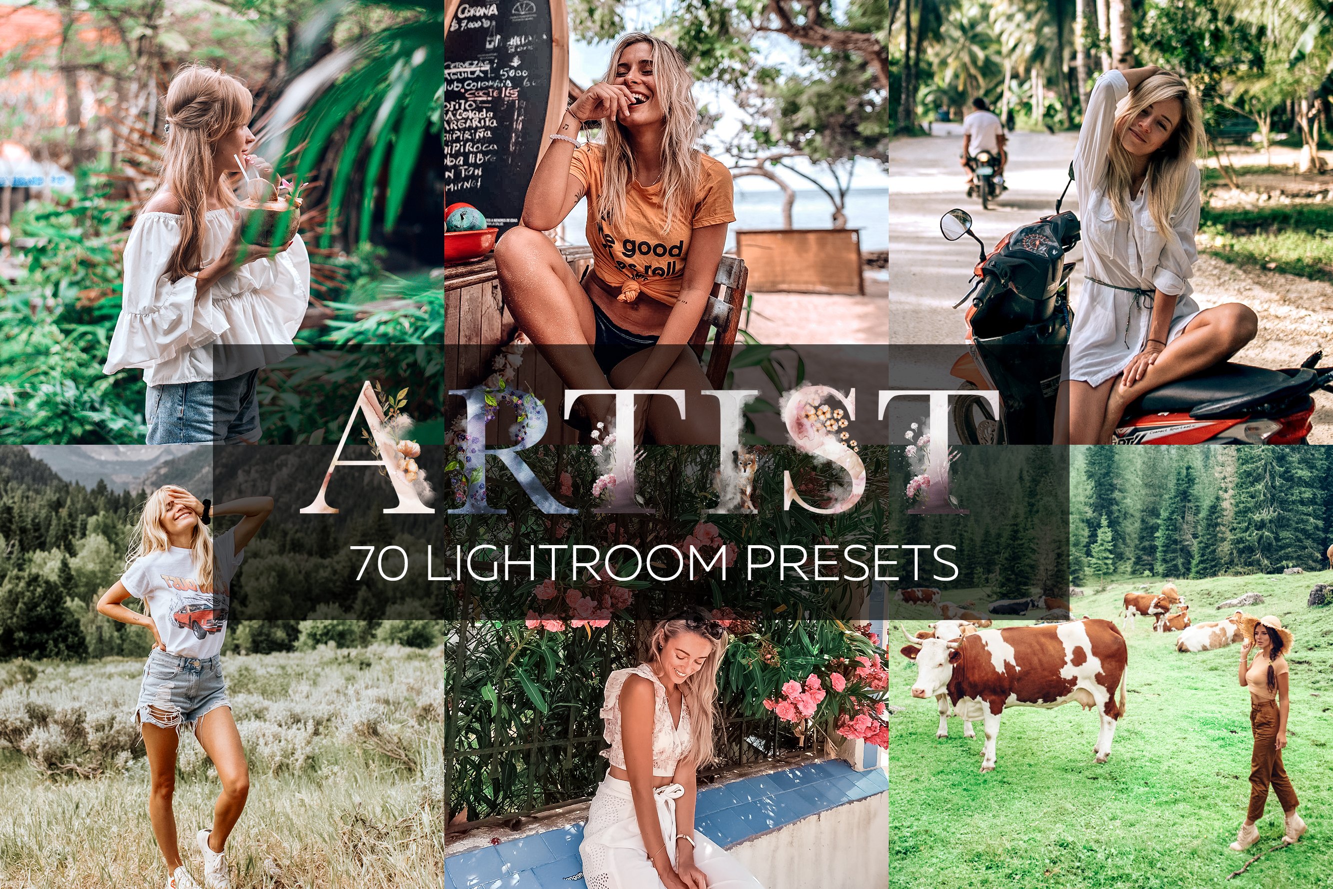 70 Lightroom Presets Artist Bundlecover image.