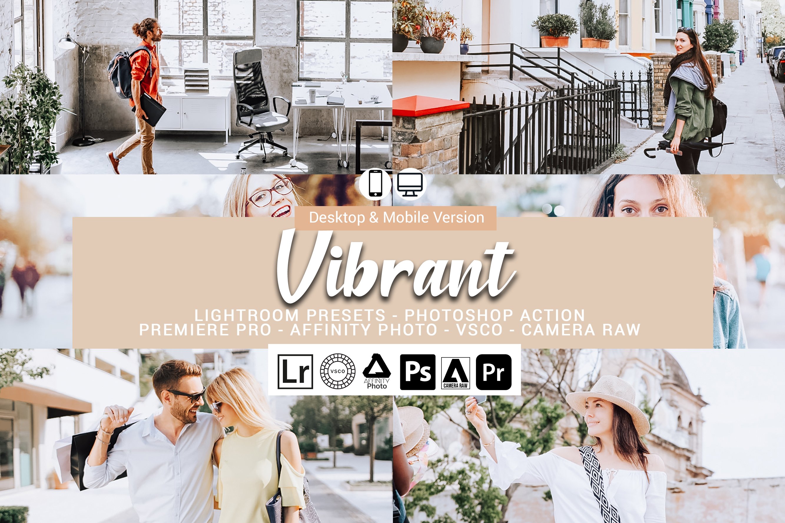 Vibrant Presets, Photoshop actionscover image.