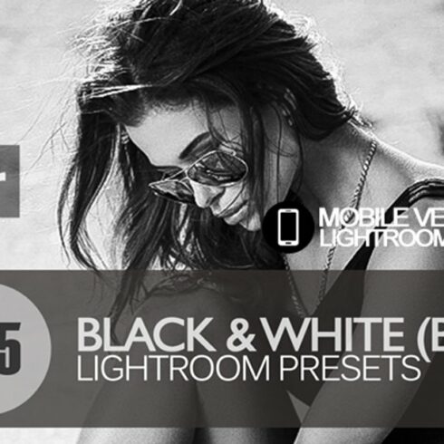 Black White Lightroom Mobile Presetscover image.