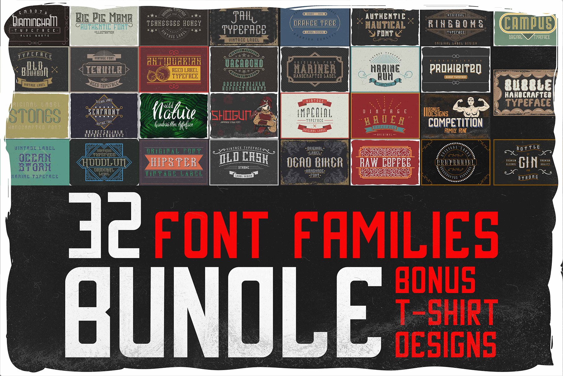 32 fonts BUNDLE cover image.