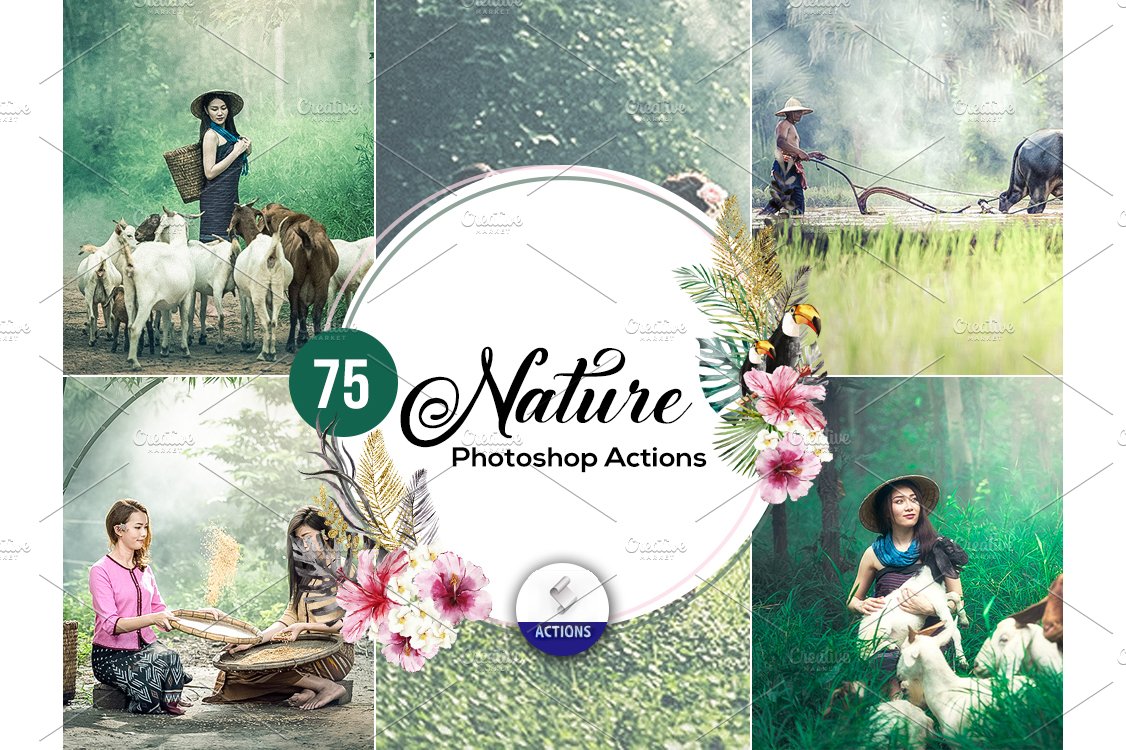 75 Nature Photoshop Actionscover image.