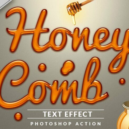 Honey Text Effect Photoshop Actioncover image.