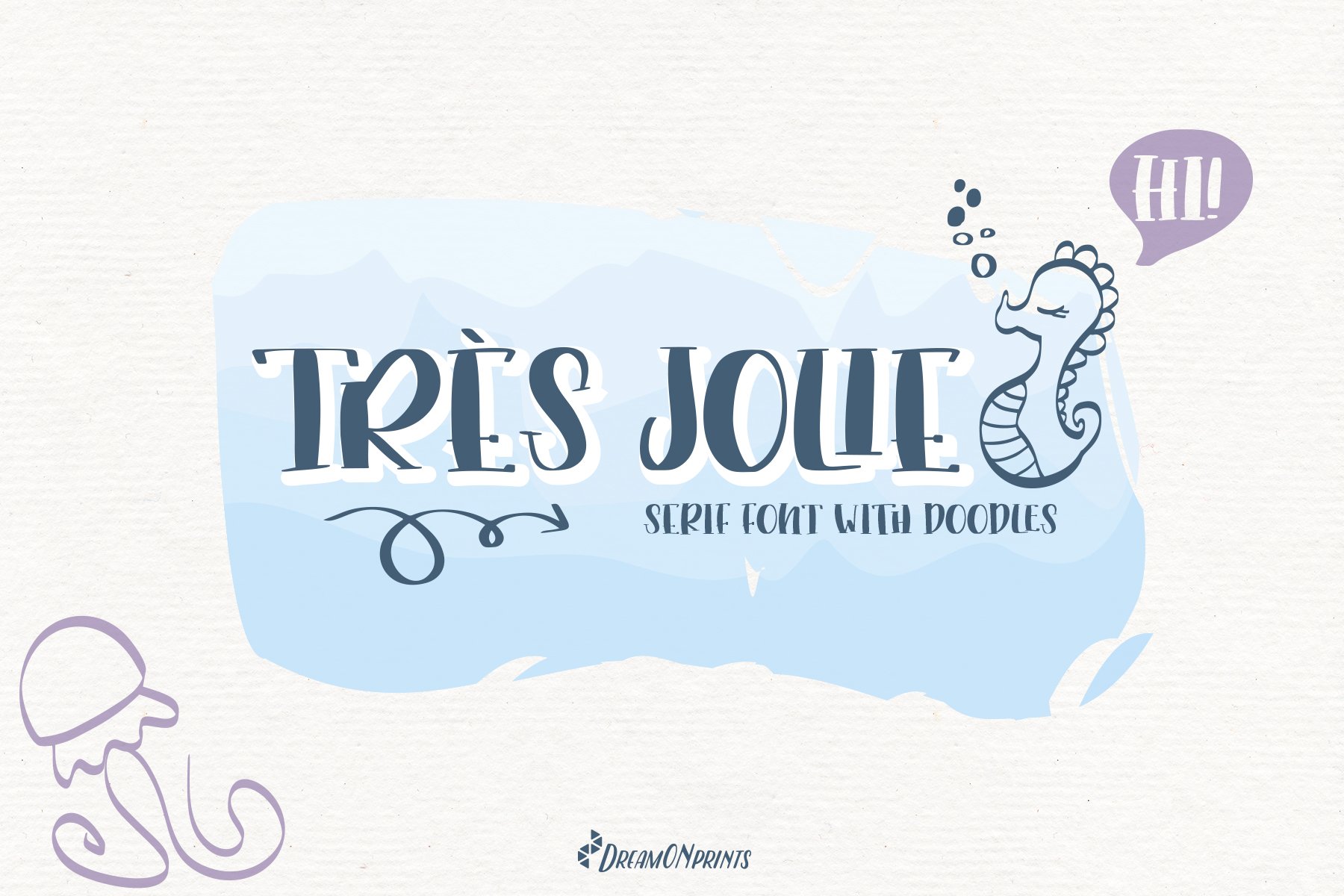 Très Jolie - Serif Font with Doodles cover image.