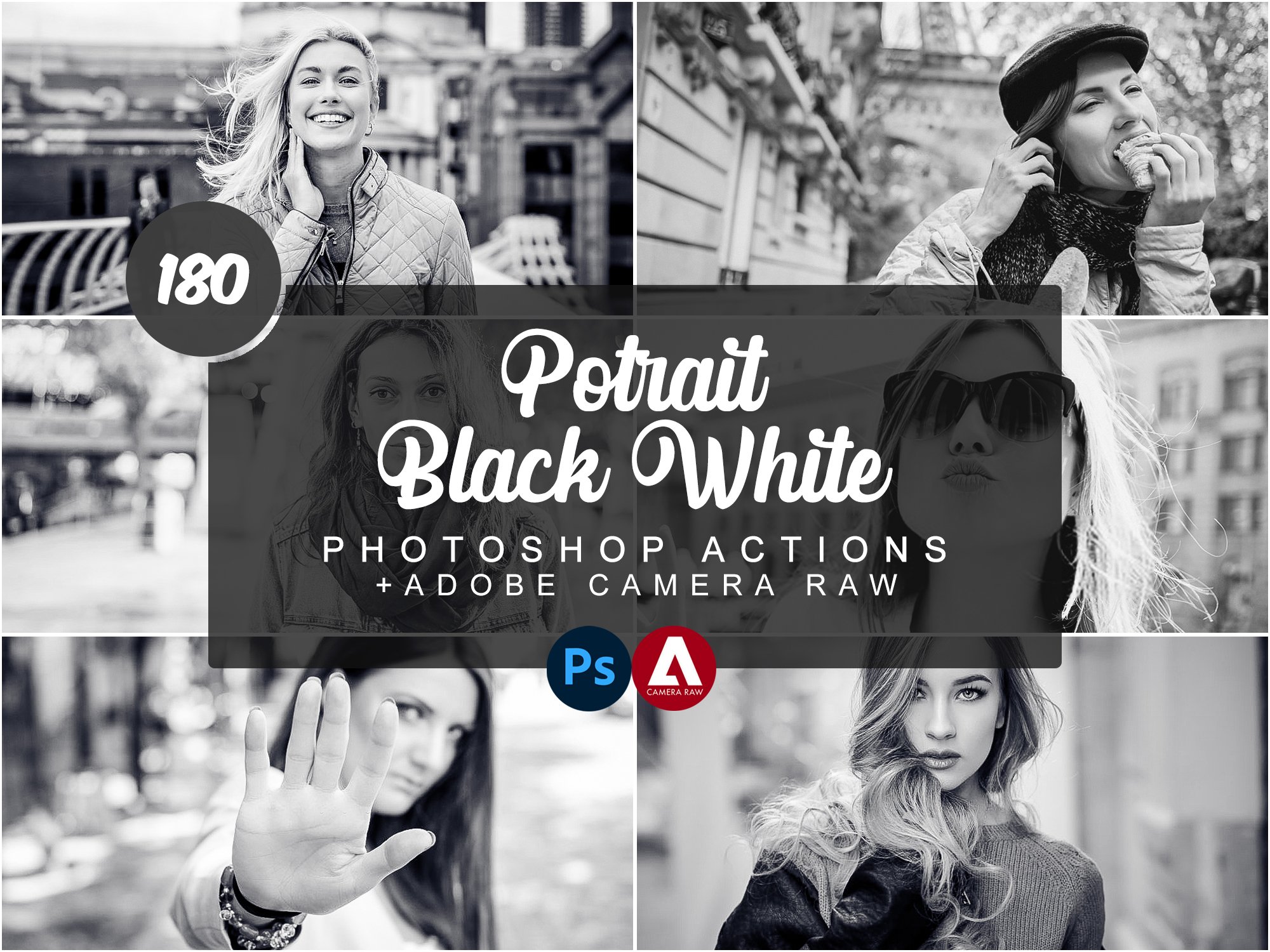 Potrait Black White Photoshop Actioncover image.