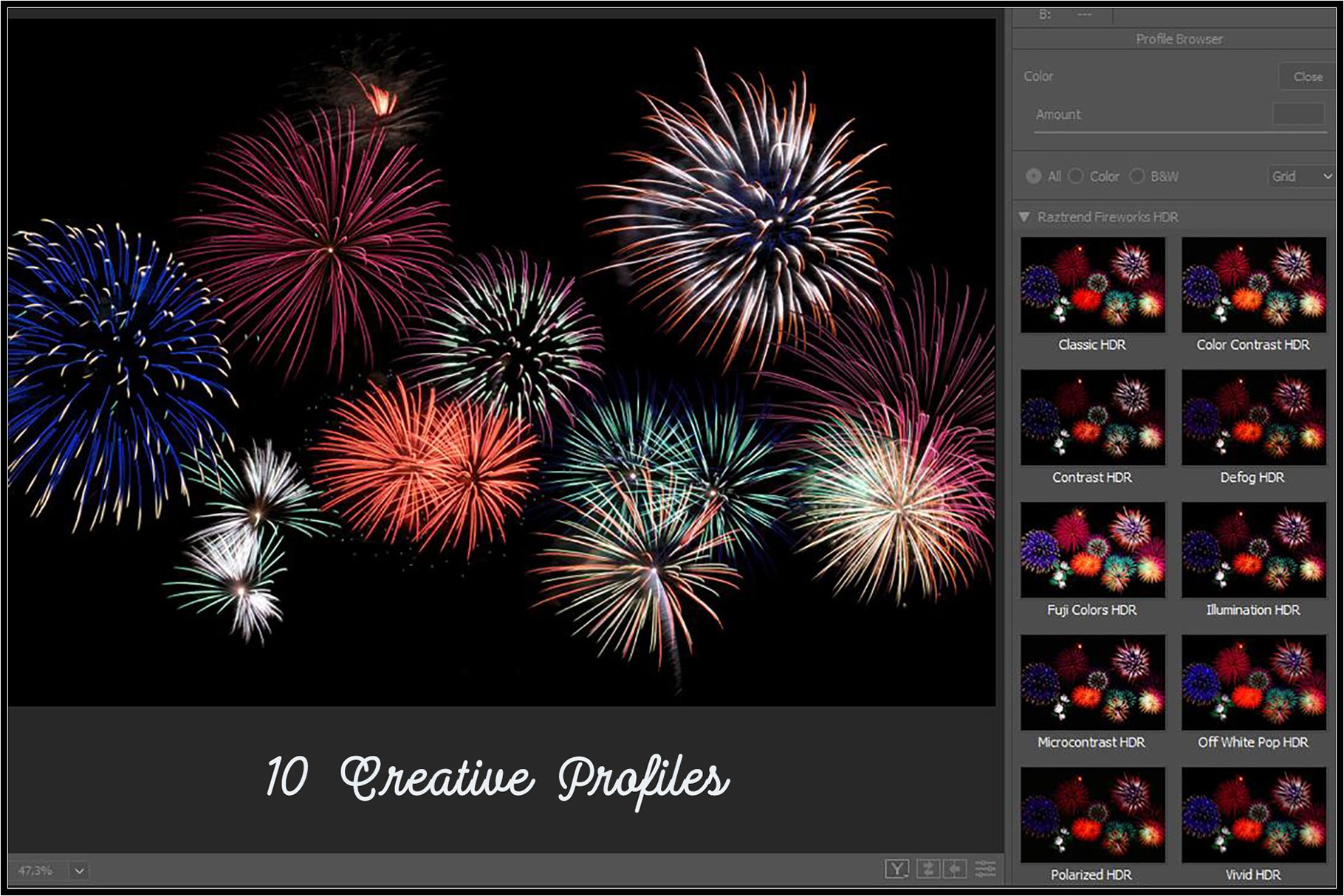 Fireworks HDR Profiles Lightroom ACRpreview image.