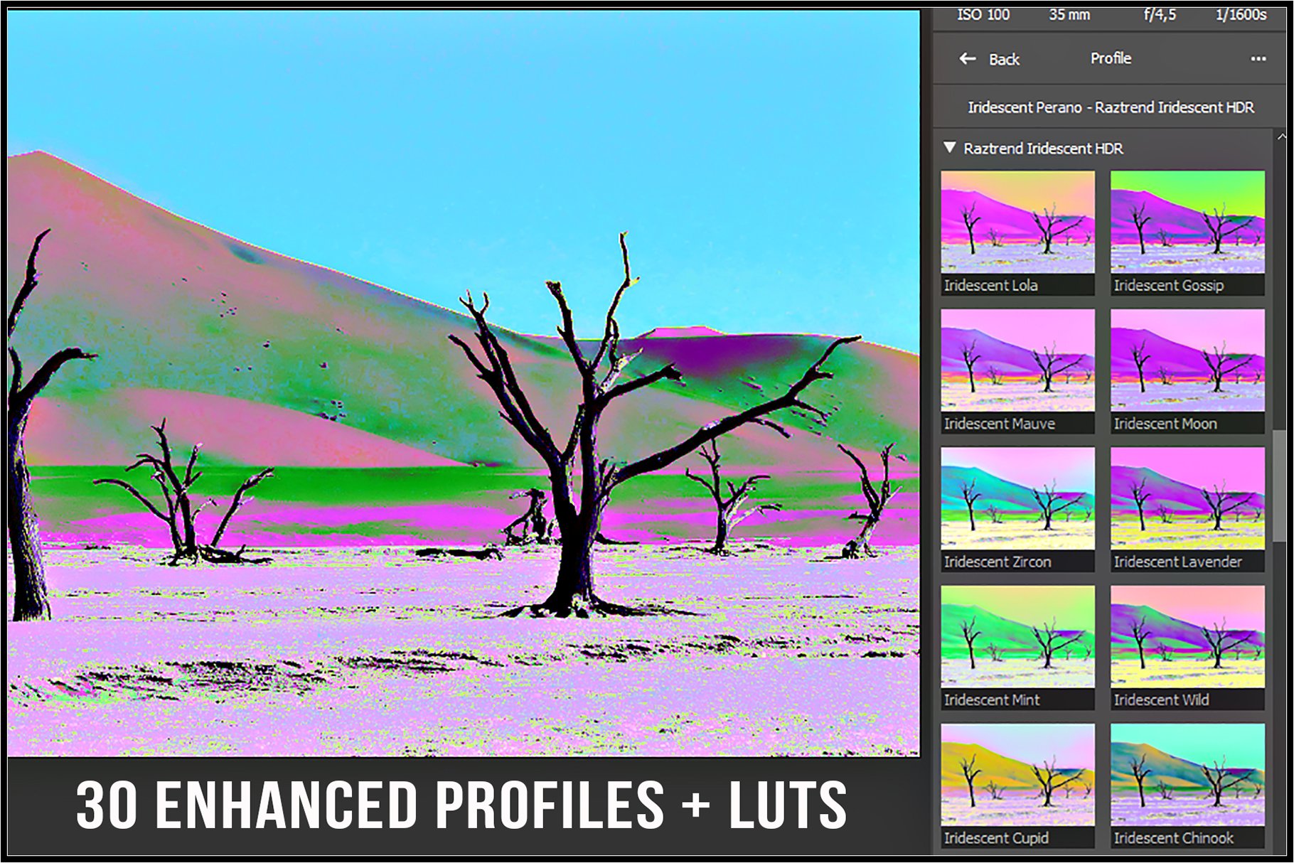 Iridescent HDR Profiles and LUTs v.2preview image.