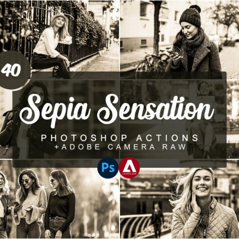 Sepia Sensation Photoshop Actionscover image.