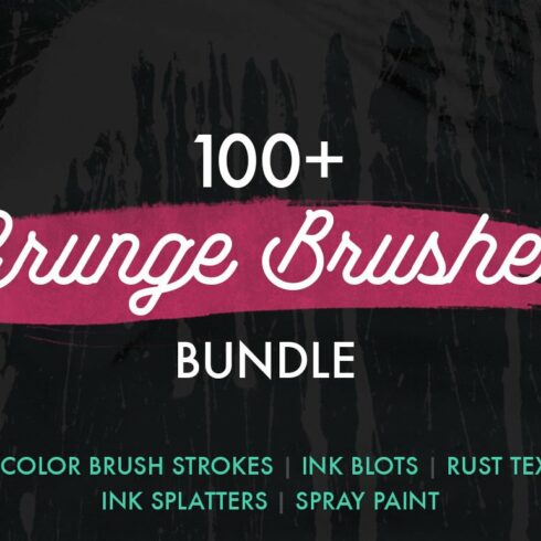 100+ Grunge Photoshop Brushes Bundlecover image.