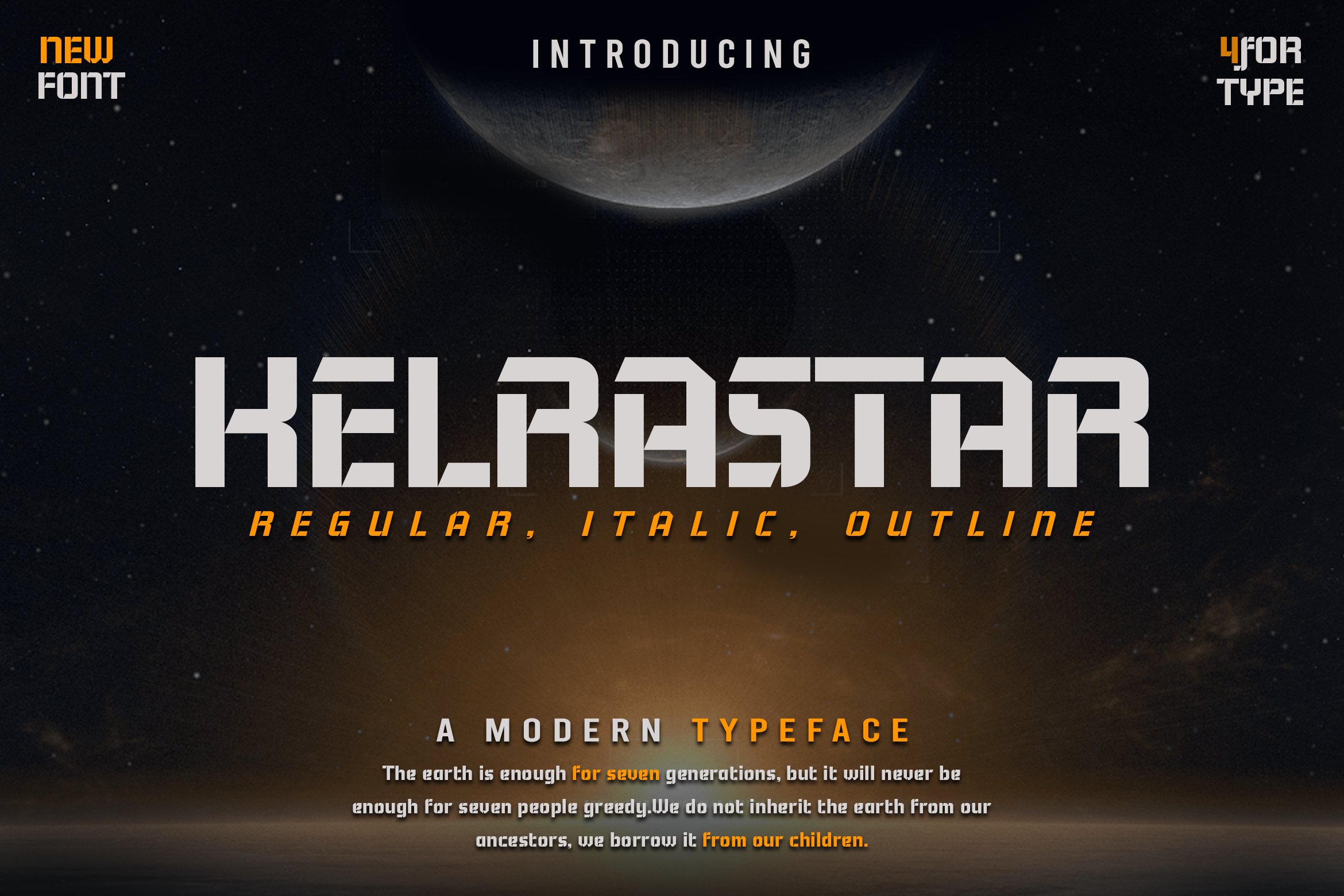 KelraStar - A Futuristic Typeface cover image.